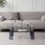 Table basse en verre trempé, table basse moderne en verre pour le salon, table basse à 2 niveaux avec pieds de fumée-894731516