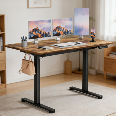 46"X23" Electric Standing Desk, Dual Motor Height Adjustable Desk With 4 Memory Presets, Dual-Motor, Easy Assemble For Home, Office