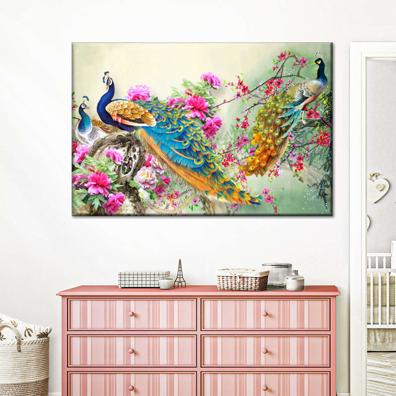 «Bewitching Peacocks», reproduction sur toile, H 8 po x l 12 po x P 1 po