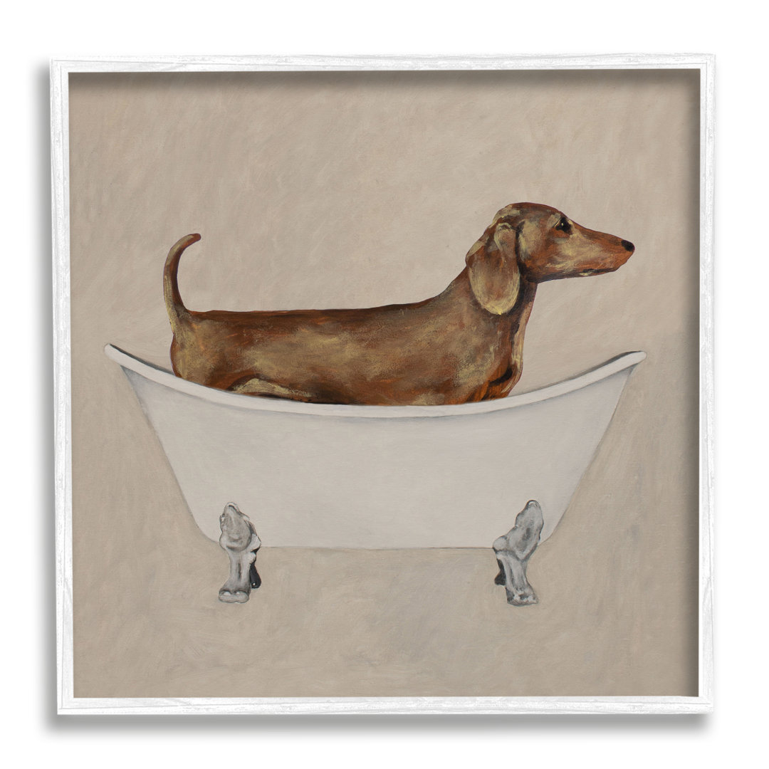 " Dachshund Dog Vintage Bathtub " by Coco De Paris Stupell Industries
