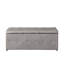 Repose-pieds rectangulaire avec rangement en lin et coussin éponge, beige