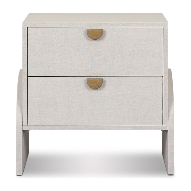 Cressida Nightstand-Ivory Painted Linen, Ivory Painted Linen