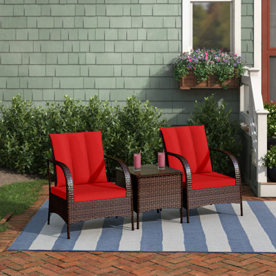 Auromita 2 - Person Patio Conversation Set with Cushions