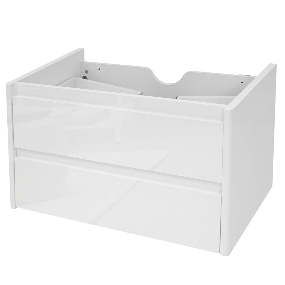 MCW-B19 Waschtisch, Badezimmer-Waschtisch, hochglänzend, mit Soft-Close-Funktion, 50 cm x 80 cm