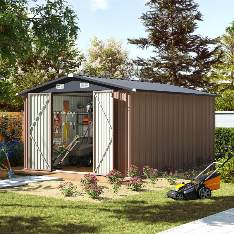 12x10 Ft Outdoor Storage Shed  , Brown