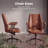 Leather Office Desk Chiar with Rubber Quite Wheels 120° Rocking & Lumber Support-792169604