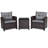 3 Pcs Patio Rattan Furniture Set Cushioned Conversation Set Sofa-865104897