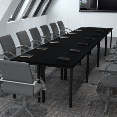 Boede Pivit 16FT Modular Rectangular Conference Table, Modern Seminar Table(Set of 8)