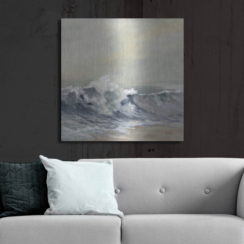 «Splashing Wave» par Silvia Vassileva, art mural en métal, H 36 po x l 36 po