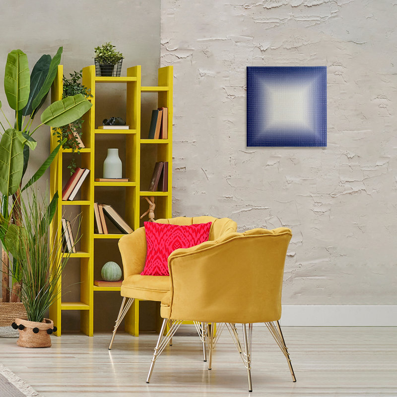 «Blue Ombre Fade», art mural sur toile par Michael Willett, H 17 po x l 17 po