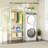 Over Washer Towel Storage Shelf - Adjustable With Hooks
