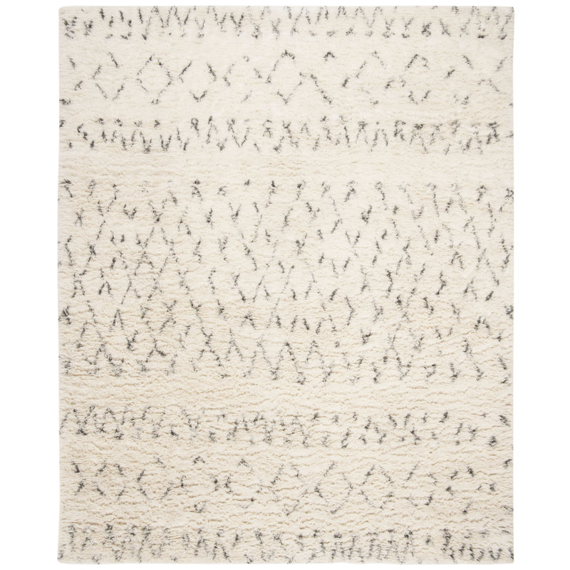 Tapis sud-ouest en laine et coton touffeté à la main Aderhold, Rectangle 8 pi x 10 pi