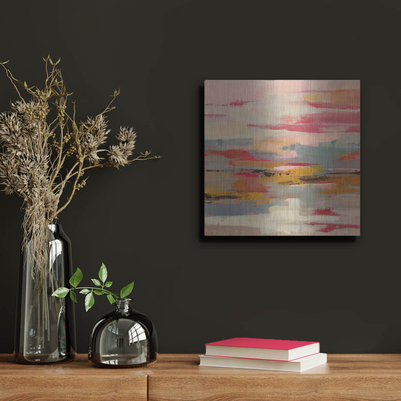 'Magenta Hill 2' by Silvia Vassileva Metal Wall Art, 12" x 12", 12" H x 12" W
