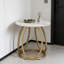 Table de bout ronde avec plateau en marbre et cadre doré, table d'appoint moderne pour le salon, la table de chevet ou le bureau à domicile, base en métal durable