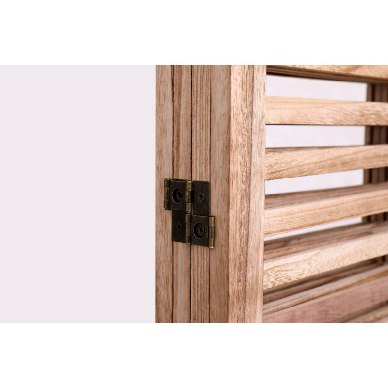 Natural 4-Panel Solid Wood Folding Room Divider, Perfect For Privacy And Decor, Easy To Fold And Store