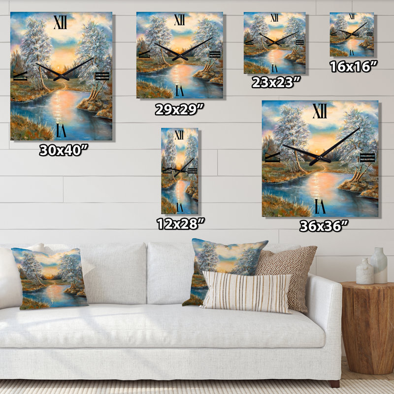 Horloge murale Birches in the Autumn Woods, Grand