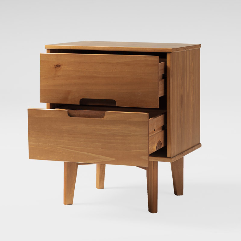 Ulti Solid Wood Bedside Table, Caramel
