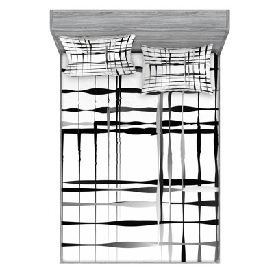 Ensemble de draps abstraits minimalistes avec espaces simplistes et grilles et lignes asymétriques de rechange