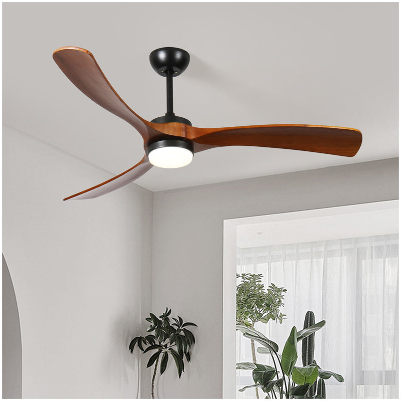 Ventilateur de plafond 60 pouces à 3 pales en bois massif