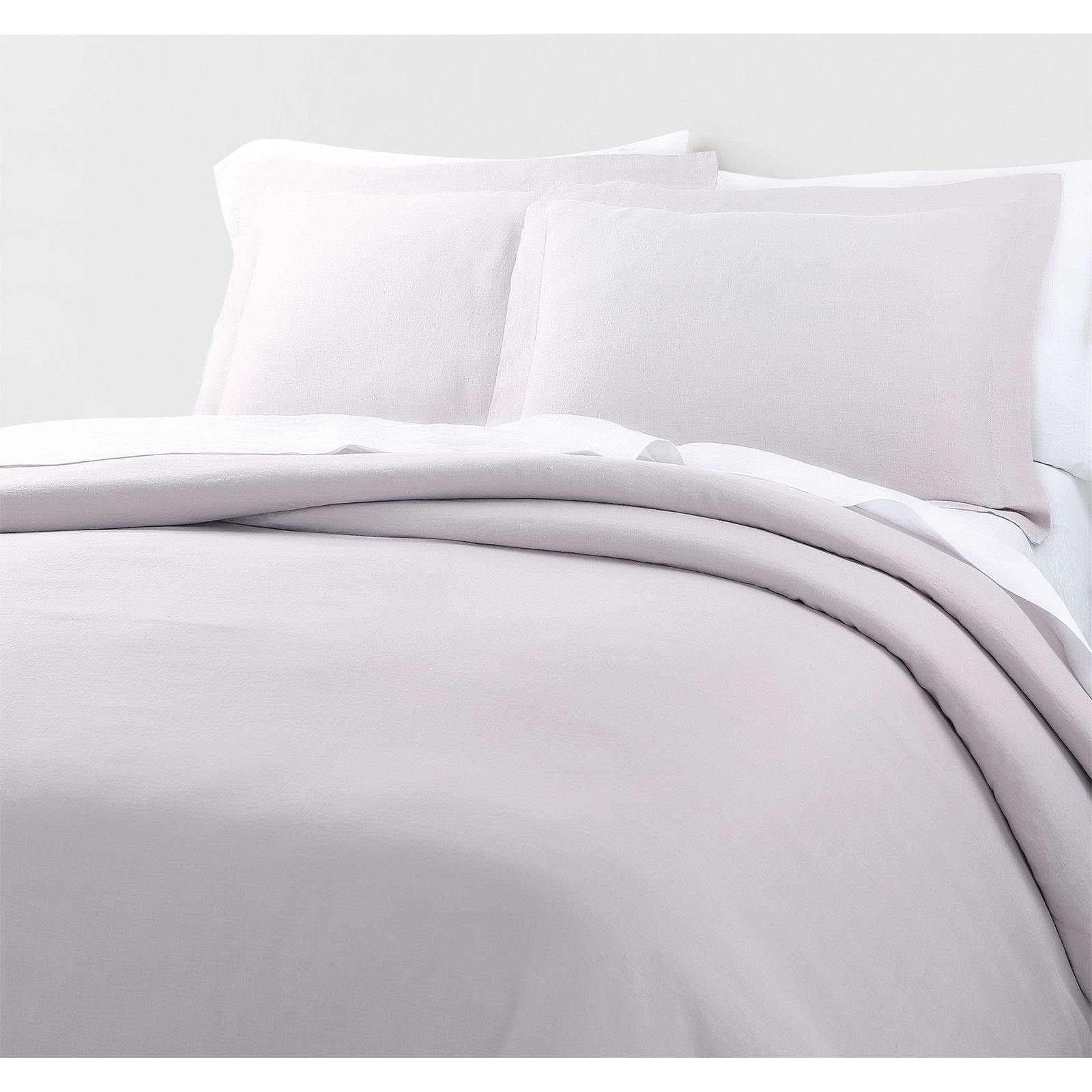 Frazier Linen Duvet Cover Set, Full/Queen Duvet Cover + 2 Standard Shams, Lilac Marble