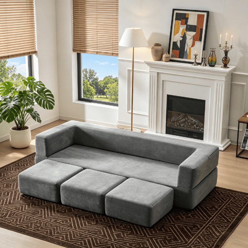 Compression Packed Modular Sofa Bed, CSN-W3612P491919Grey