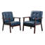 Chaise avec accoudoirs rembourrée Judeth et structure en bois massif (ensemble de 2)-1794009624-1752254515