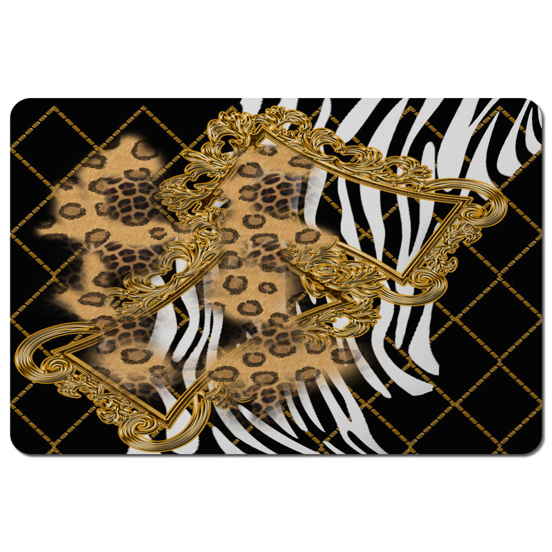 Aramazt Polyester-Coated Hardboard Animal Print Rectangle Placemat