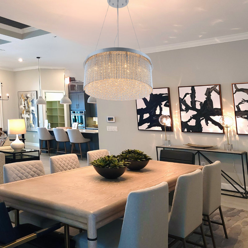 Lustre en cristal Hockaday, 21 lumières, H 12 po x l 24 po x P 24 po