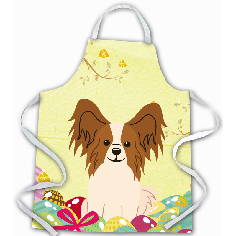 Tablier œufs de pâques, Jaune / Brun, Papillon