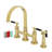 Kingston Brass Kaiser Two-Handle 4-Hole Deck Mount Bridge Kitchen Faucet with Brass Side Sprayer-101180654