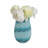 Modern Swirled Glass Vase for Home Decor - Decorative Coastal Accent Tall Table Flower Vase for Tabletop, Shelf, or Console Styling - Blue-126237372