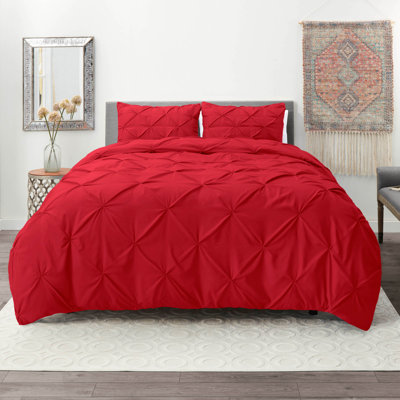 Ensemble de housse de couette plissÃ©e en tissu doublement brossÃ©
