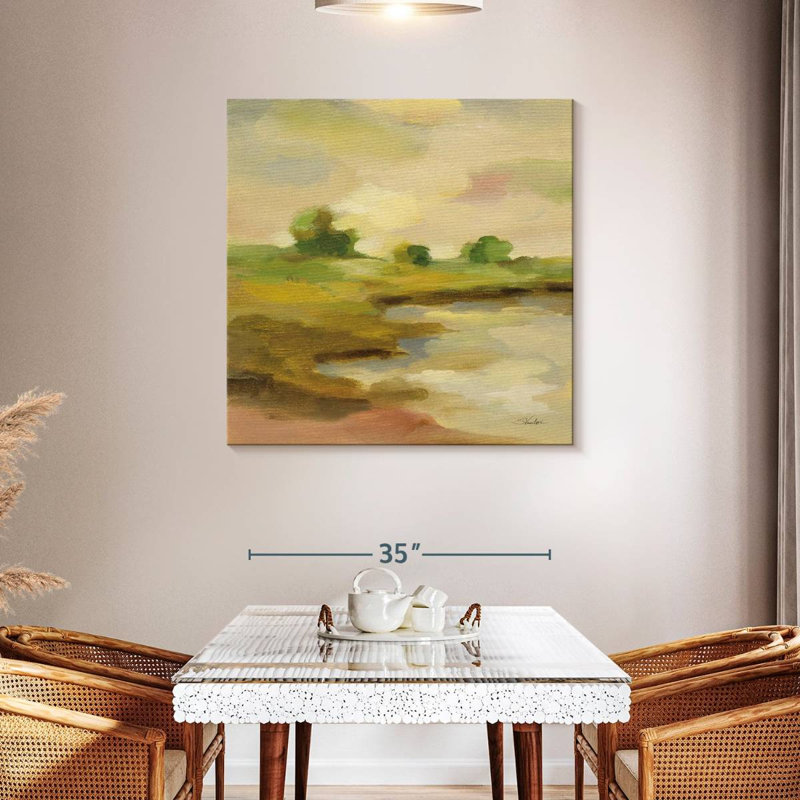 Avery Chartreuse Fields II, 39" H x 39" W
