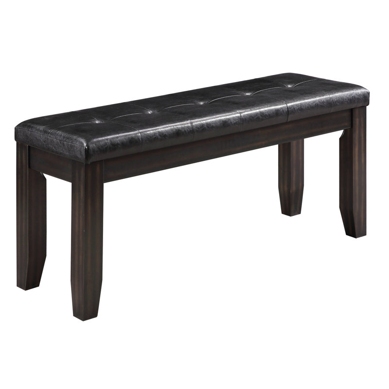 Banc compact avec coussin en mousse noire pour économiser du bois et du cuir en toute stabilité