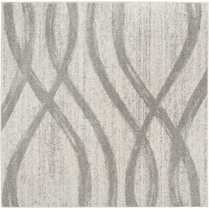 Shelva Performance Abstract Rug, Square 4'