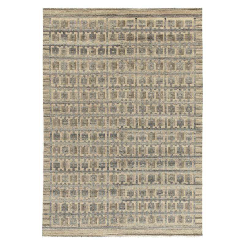 Scandinavian Wool Geometric Area Rug, Rectangle 10' x 14'