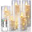 Flameless Candles With Embedded Star String Fairy Lights, Battery Operated Candles, LED Candles, Fake Candles With Remote Control And Timer, Acrylic, Set Of 5(H4 5" 6" 8" 8")-1508524811