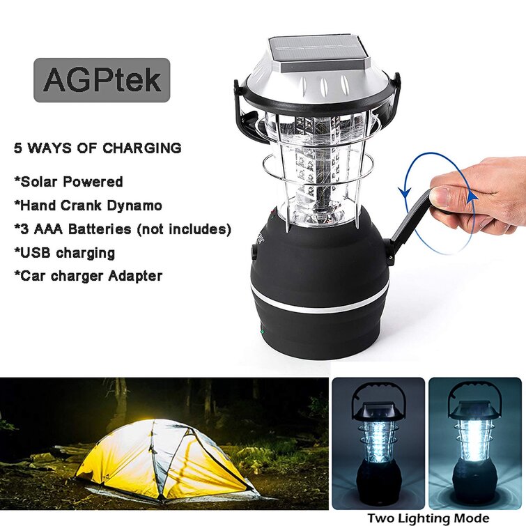 AGPtEK 10.04'' Solar Powered Integrated LED Outdoor Lantern