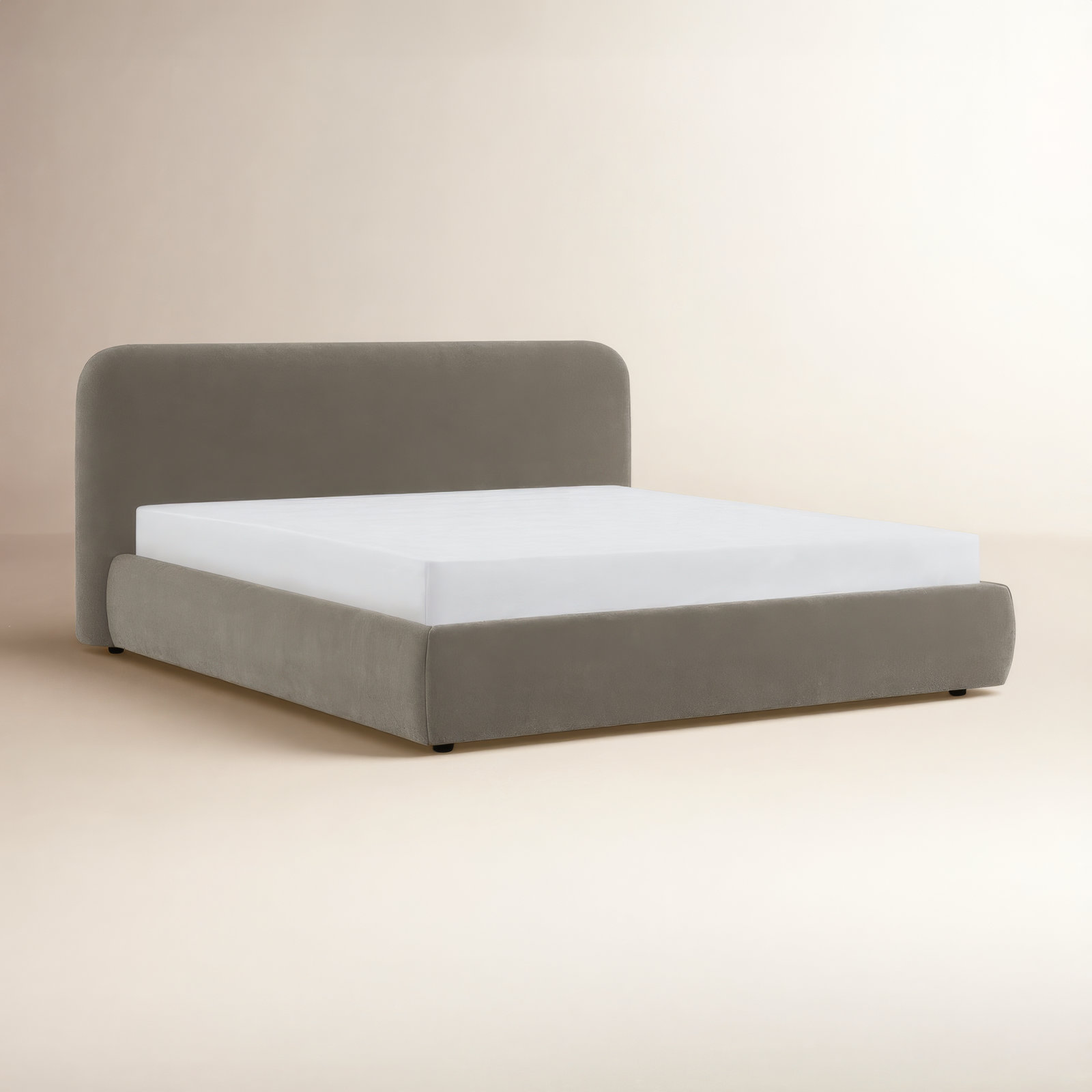 Bella Upholstered Platform Bed, King, Elite Ash Performance Chenille