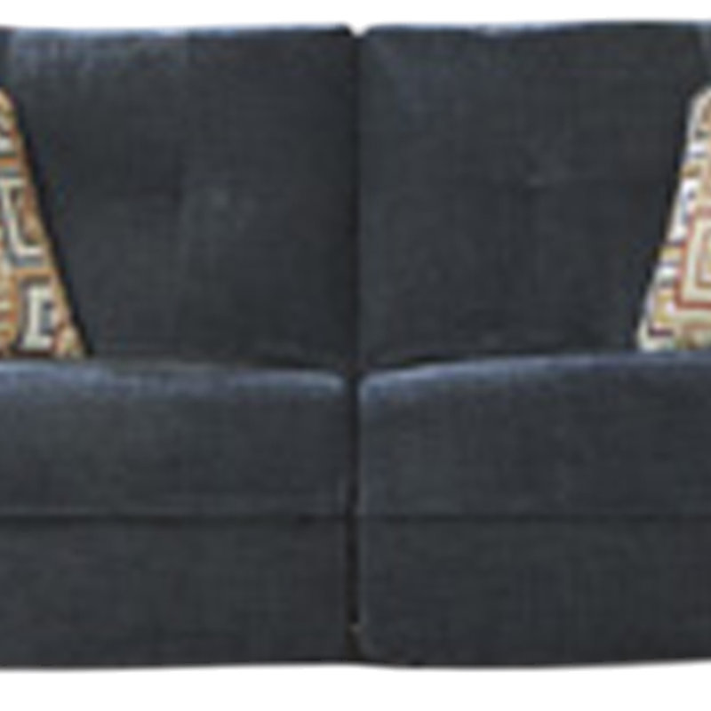 Canapé inclinable manuel Genna, polyester bleu marine, 2 coussins, 87 po