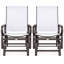 Ensemble de 2 fauteuils à bascule d'extérieur de style transitionnel, avec accoudoirs incurvés et dossier haut, pour jardin et terrasse.-1172542719