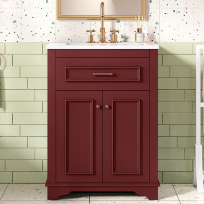 24" Classic Bathroom Vanity With Ceramic Sink Top