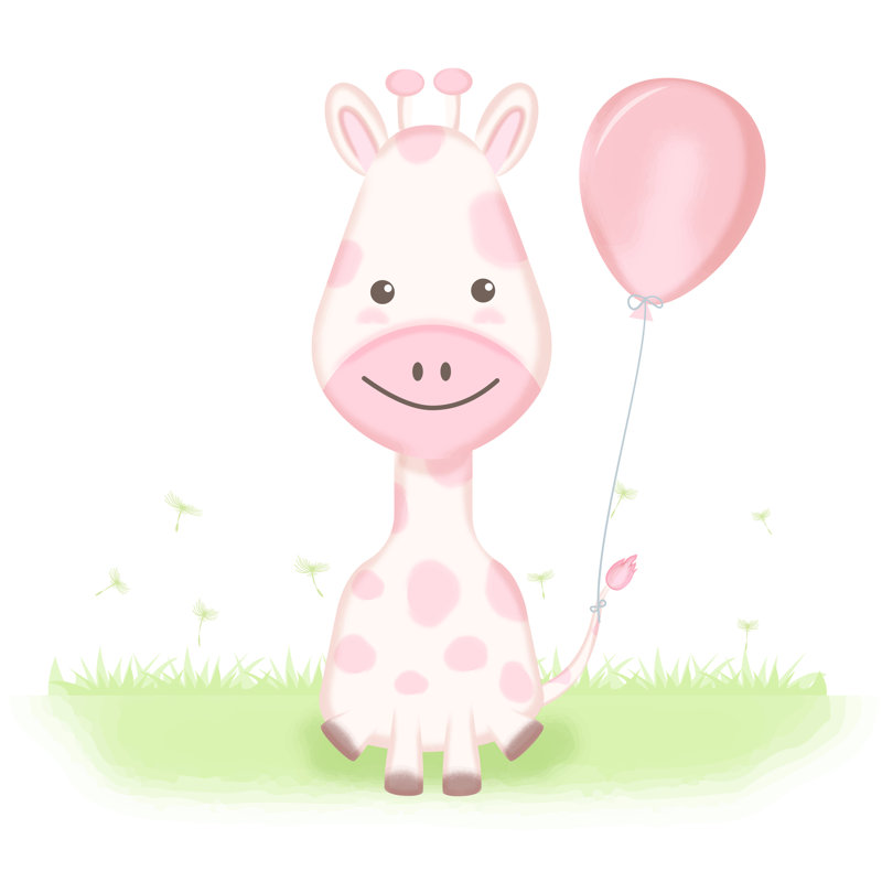 «Foram Cute Giraffe», impression sur toile tendue, H 30 po x l 30 po