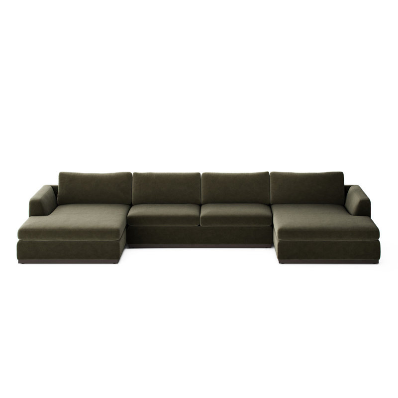 Colt 3PC U Sectional-Surrey Olive, Surrey Olive Cotton Blend