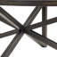 Table basse Mid-Century ovale en verre trempé, table d'appoint Cross X Poplar