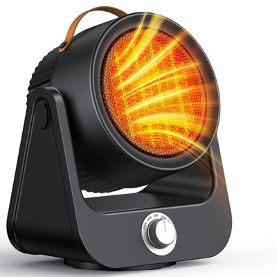 1500W PTC Ceramic Outdoor Electric Heater, 250Sq.ft 1S Heating, 4 Modes, 100° Vertical & Horizontal 3D Swing Patio Heaters for Outdoor Use, Tip-over&Overheat Table Top Heaters for Indoor Use Garage