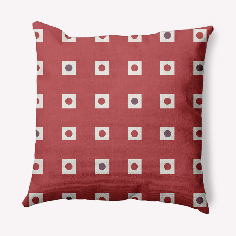 Geometric Reversible Throw Pillow, 16" x 16", Dusty Purple