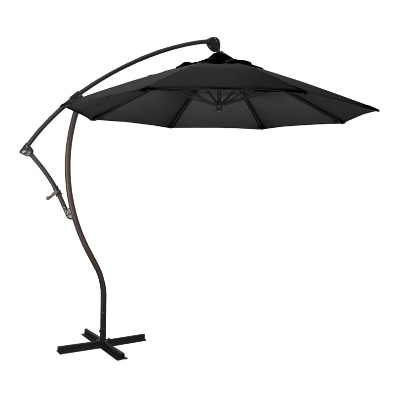 Parasol en porte-à-faux 9' Welwyn, Toile Sunbrella® noir