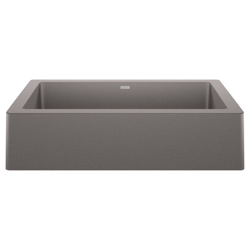 Évier de ferme à simple cuve avec crépine L 30 po x l 19 po Vintera Silgranit, Gris métallisé