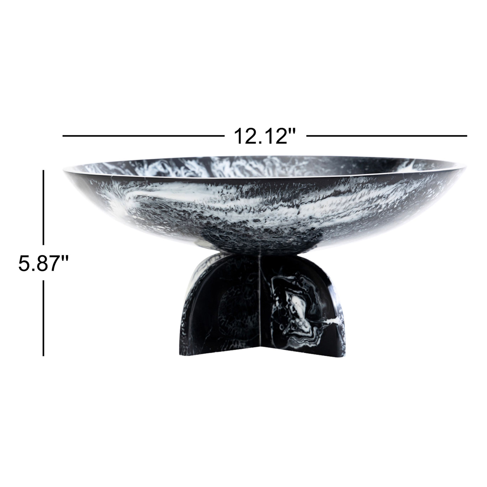 Lucente Black & White Resin Fruit Bowl